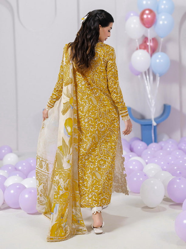 Qalamkar QPrints Embroidered Lawn Unstitched 3Pc Suit EM-10B ADELE
