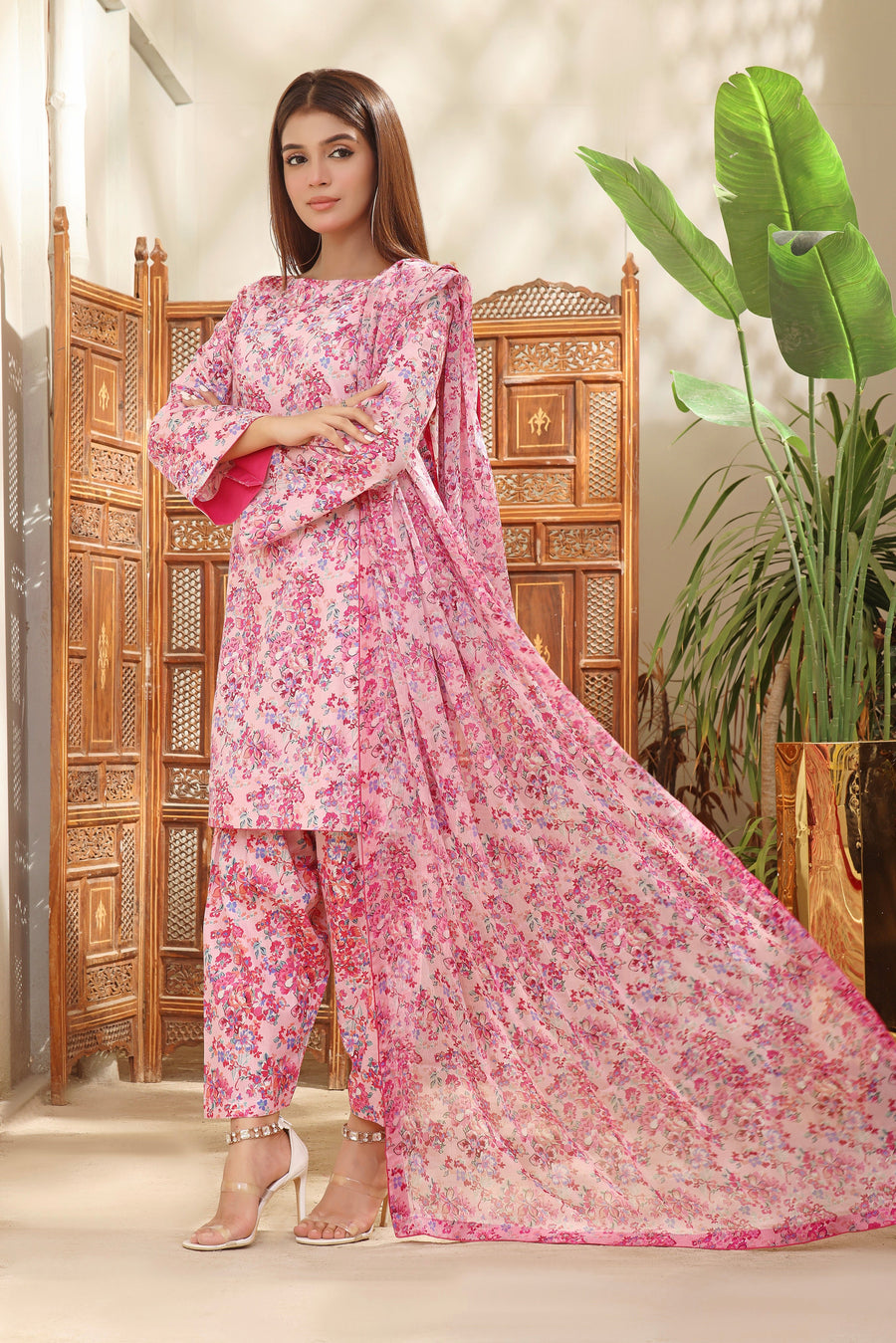 Feathers Premium Printed Lawn Unstitched 3Pc Suit EMA-FT112