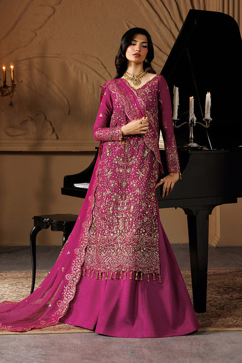 Emaan Adeel Celeste Embroidered Chiffon Unstitched 3Pc Suit - EMBER
