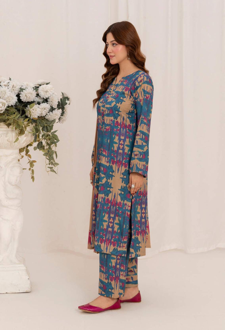 Feathers Digital Printed Dhanak Unstitched 3Pc Suit EMBERLY-FT588
