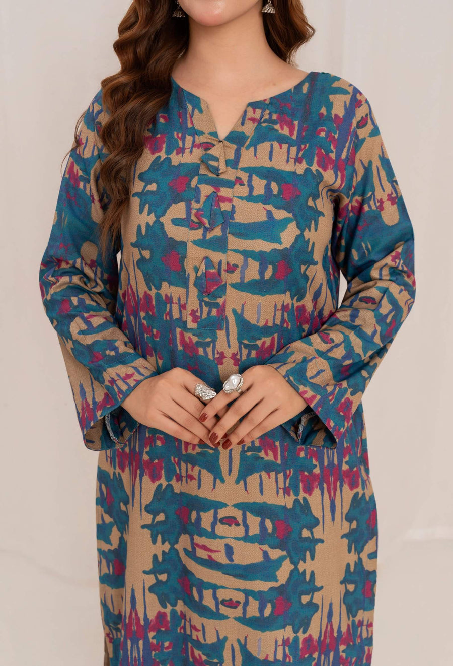 Feathers Digital Printed Dhanak Unstitched 3Pc Suit EMBERLY-FT588