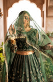 Aylin Wedding Formal Embroidered Net Unstitched 3Pc Suit - EMERALD