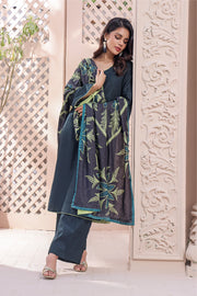 Feathers Digital Printed Khaddar Unstitched 3Pc Suit EMERALD DREAM-FT148