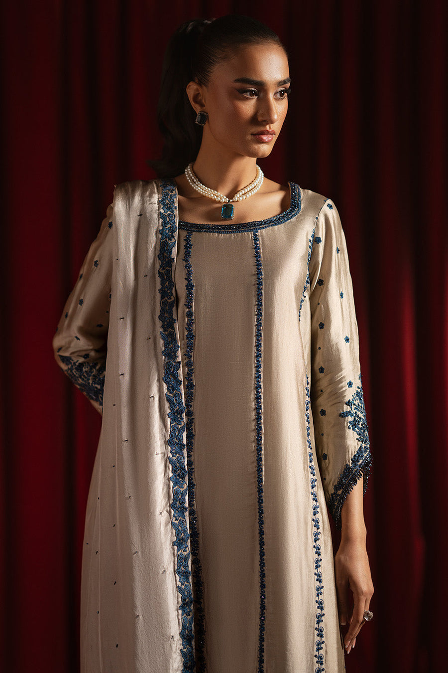 Zariya Siara Ready to Wear Silk Organza 3Pc Suit ZB60173 EMIRA