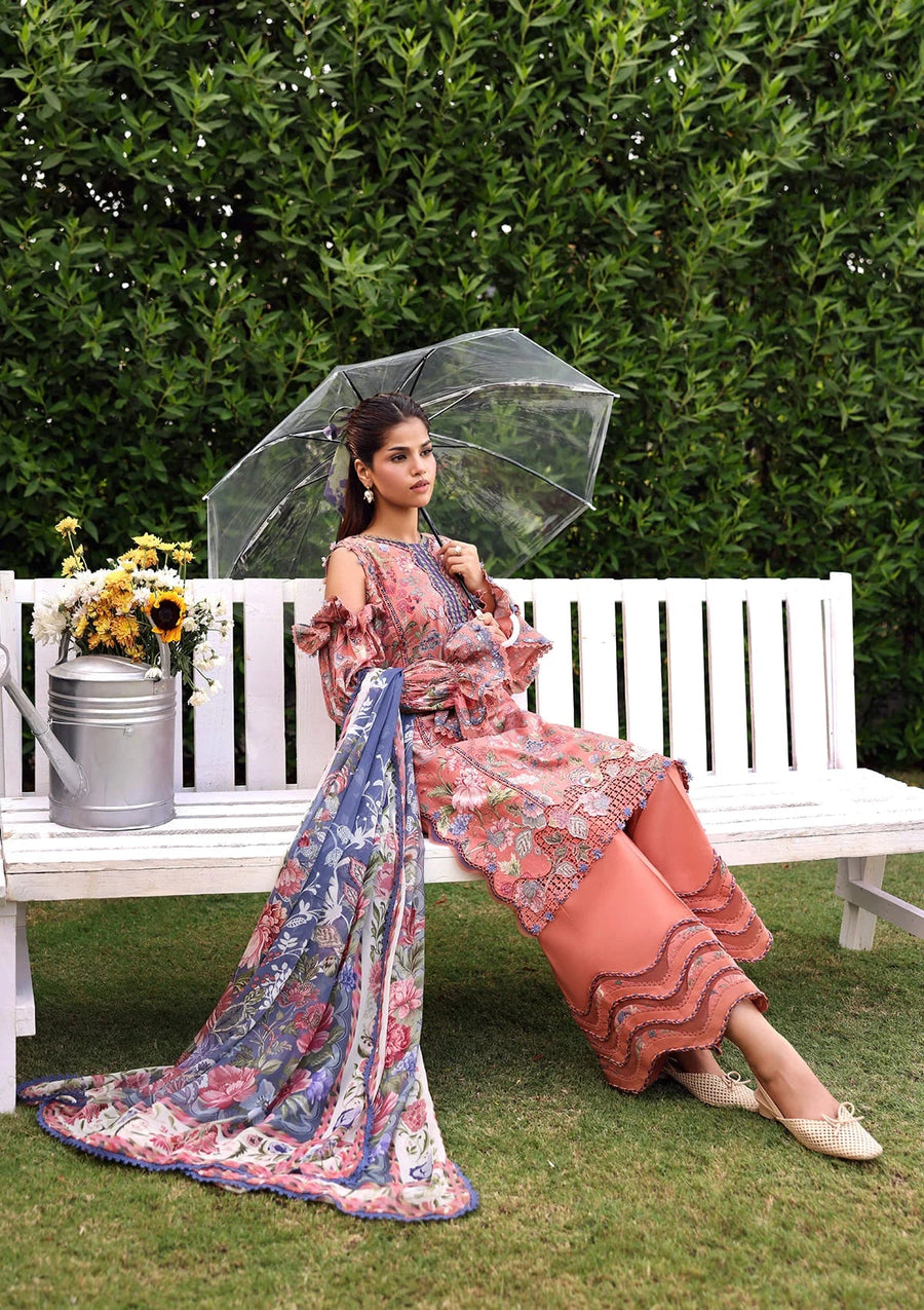 Elaf Premium Belladore Printed Lawn Unstitched 3Pc Suit EPA-3B LOVELLE