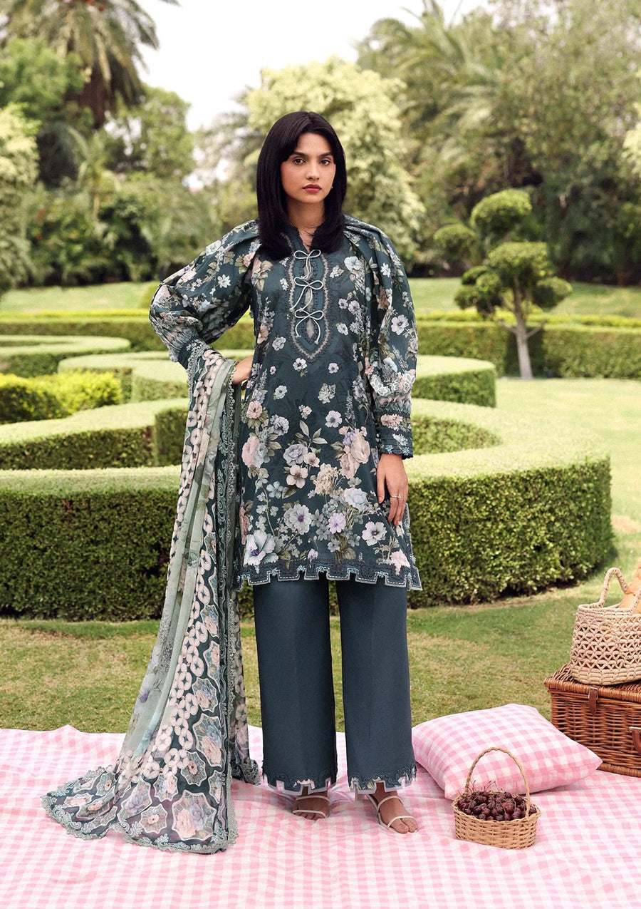 Elaf Premium Belladore Printed Lawn Unstitched 3Pc Suit EPA-6B HEATHER