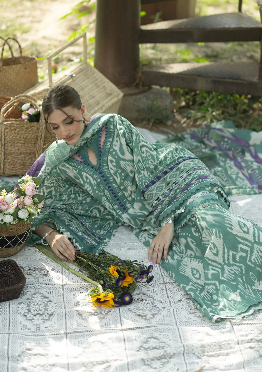 Elaf Premium Bridgerton Printed Lawn Unstitched 3Pc Suit EPB-1A NIA MARE
