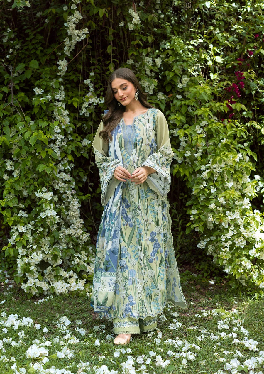 Elaf Premium Bridgerton Printed Lawn Unstitched 3Pc Suit EPB-2A GARDEN AFFAIR