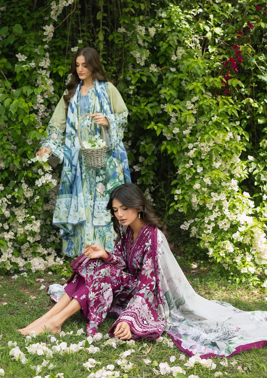 Elaf Premium Bridgerton Printed Lawn Unstitched 3Pc Suit EPB-2A GARDEN AFFAIR