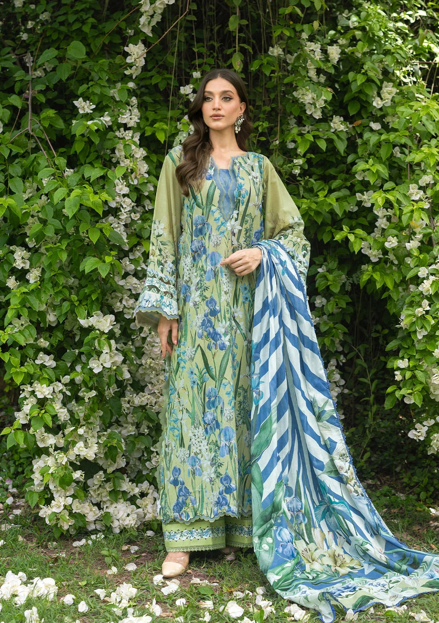 Elaf Premium Bridgerton Printed Lawn Unstitched 3Pc Suit EPB-2A GARDEN AFFAIR