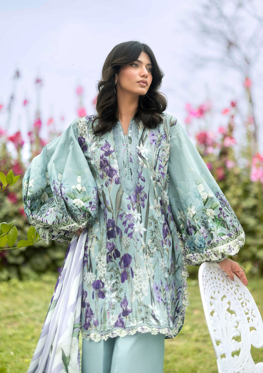 Elaf Premium Bridgerton Printed Lawn Unstitched 3Pc Suit EPB-2B LADY EVER