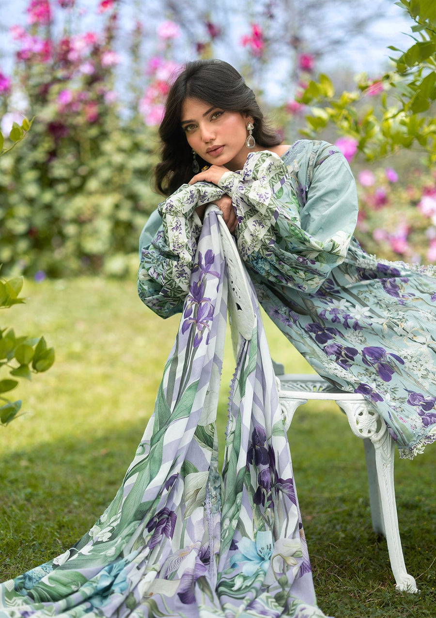 Elaf Premium Bridgerton Printed Lawn Unstitched 3Pc Suit EPB-2B LADY EVER