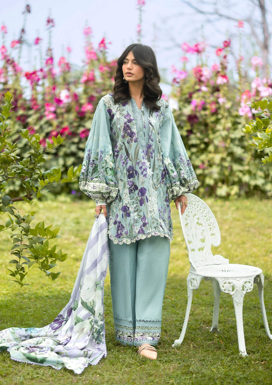 Elaf Premium Bridgerton Printed Lawn Unstitched 3Pc Suit EPB-2B LADY EVER
