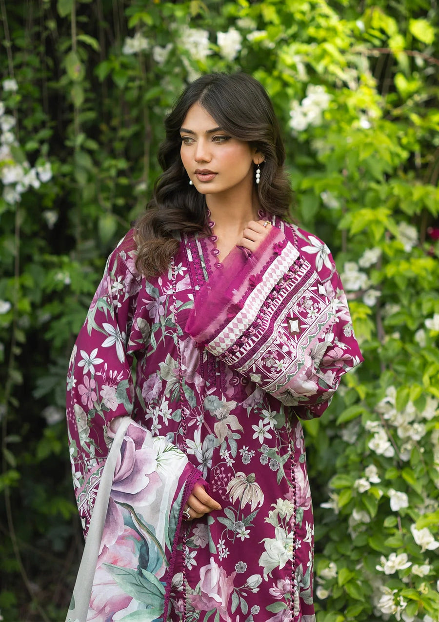 Elaf Premium Bridgerton Printed Lawn Unstitched 3Pc Suit EPB-4B DOLCE ROSA
