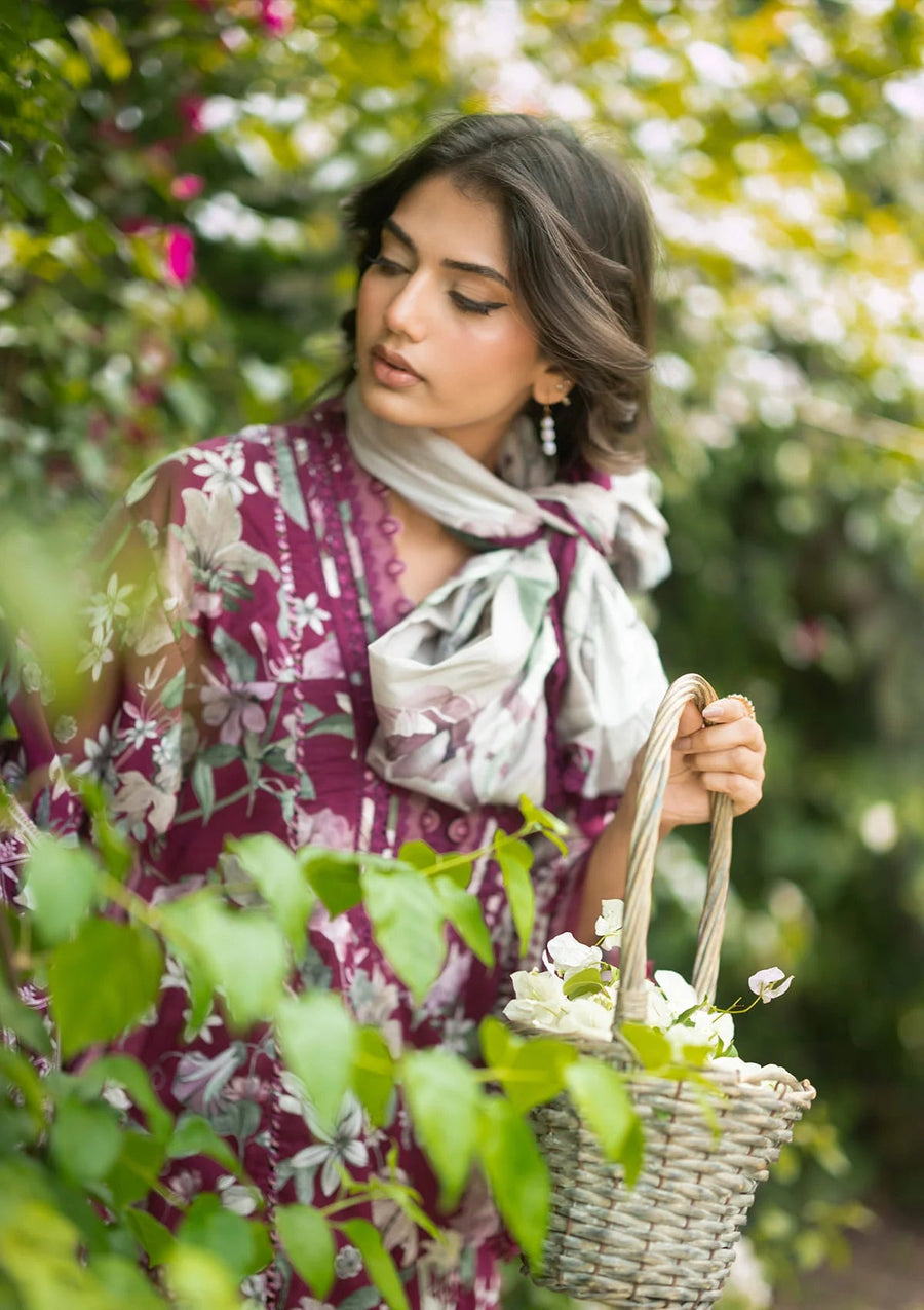 Elaf Premium Bridgerton Printed Lawn Unstitched 3Pc Suit EPB-4B DOLCE ROSA