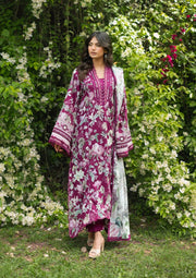 Elaf Premium Bridgerton Printed Lawn Unstitched 3Pc Suit EPB-4B DOLCE ROSA