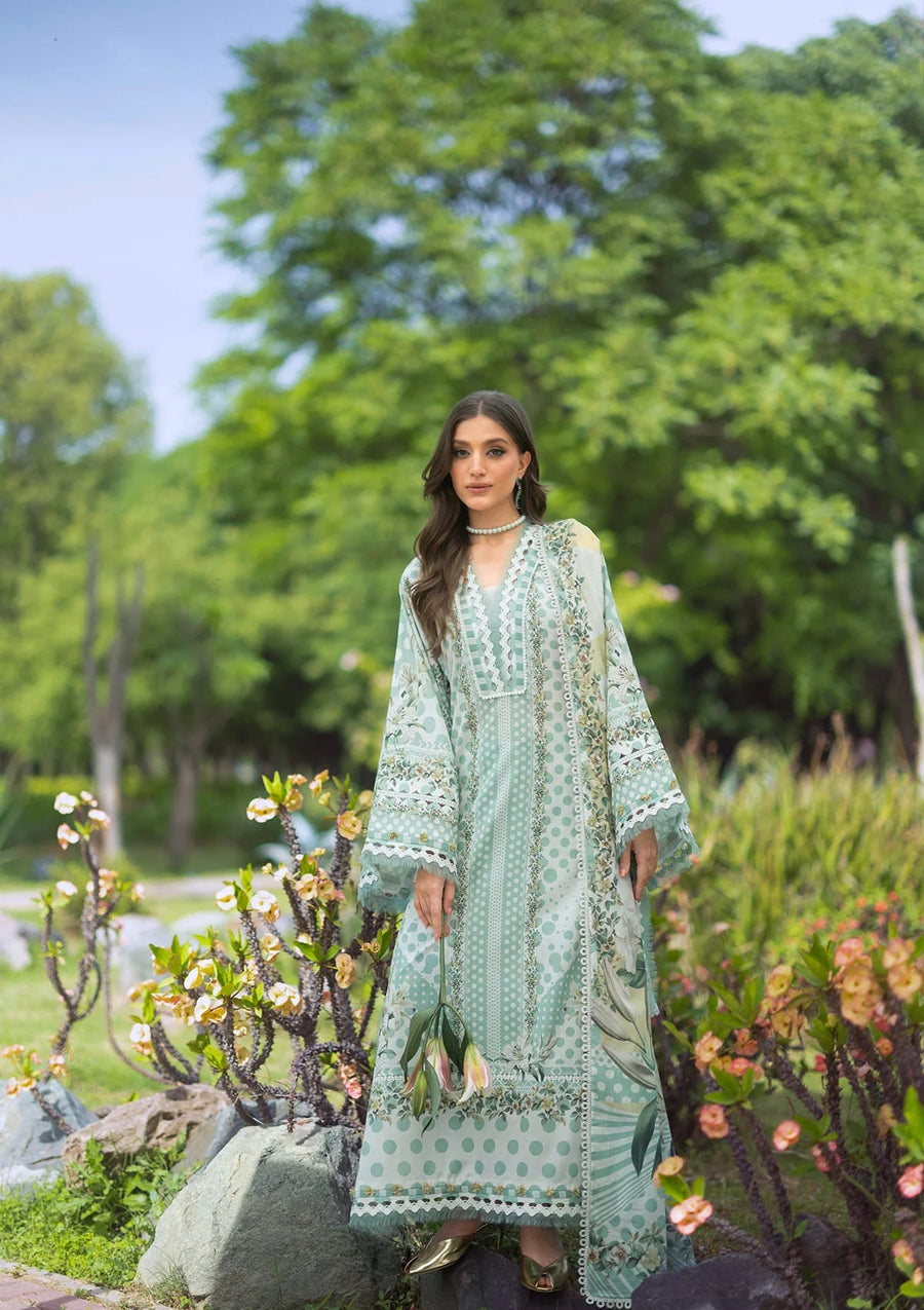 Elaf Premium Bridgerton Printed Lawn Unstitched 3Pc Suit EPB-5B CIELA BELLE