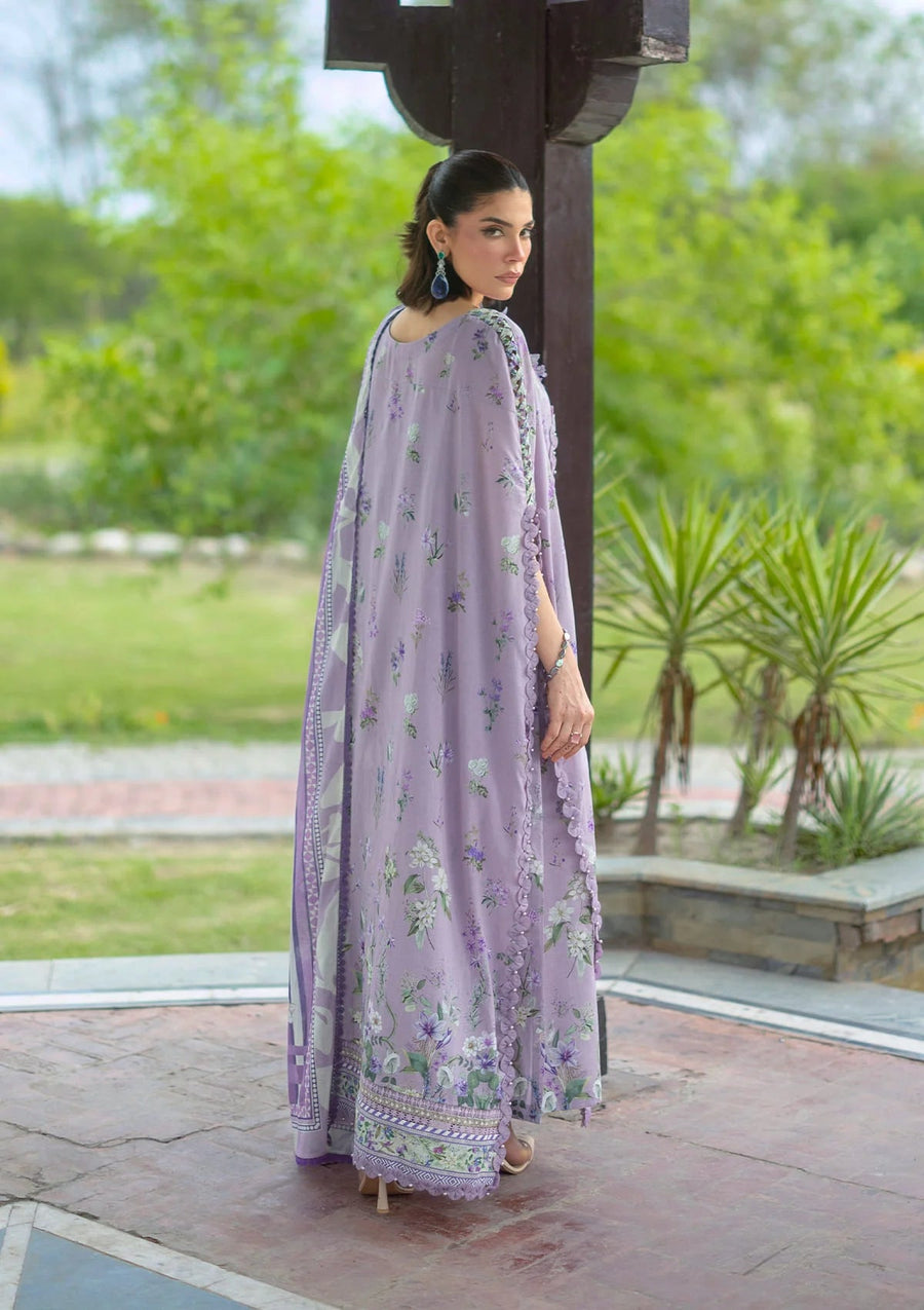 Elaf Premium Bridgerton Printed Lawn Unstitched 3Pc Suit EPB-6A LILAC GARDEN