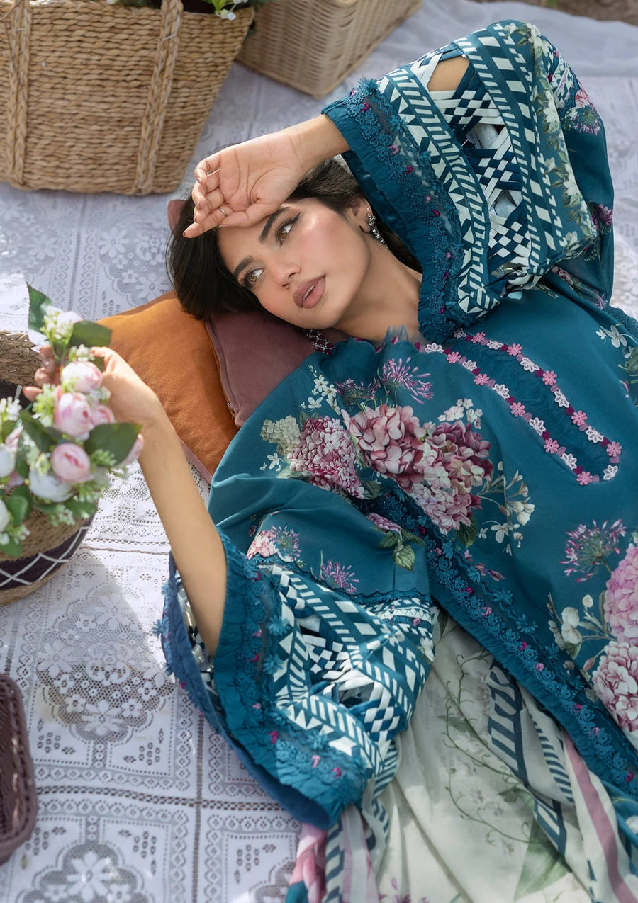 Elaf Premium Bridgerton Printed Lawn Unstitched 3Pc Suit EPB-8A ELOISE