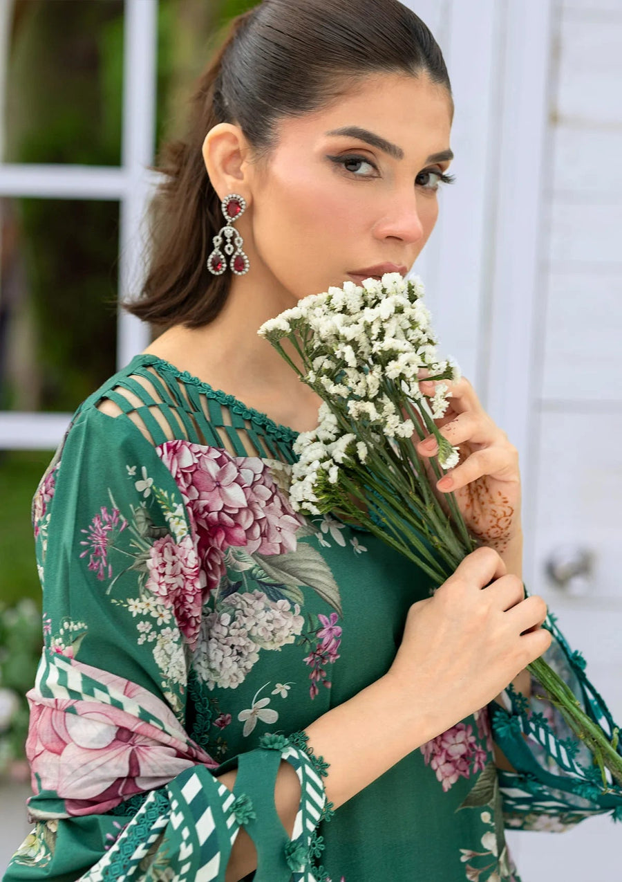 Elaf Premium Bridgerton Printed Lawn Unstitched 3Pc Suit EPB-8B MARIN