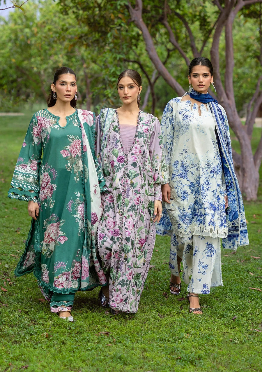 Elaf Premium Bridgerton Printed Lawn Unstitched 3Pc Suit EPB-8B MARIN
