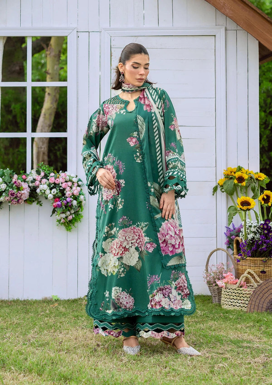 Elaf Premium Bridgerton Printed Lawn Unstitched 3Pc Suit EPB-8B MARIN