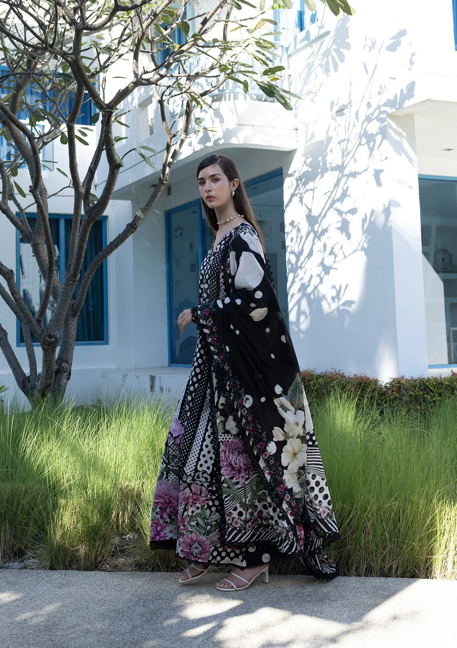 Elaf Premium Santorini Printed Lawn Unstitched 3Pc Suit EPN-1B POIS & HER