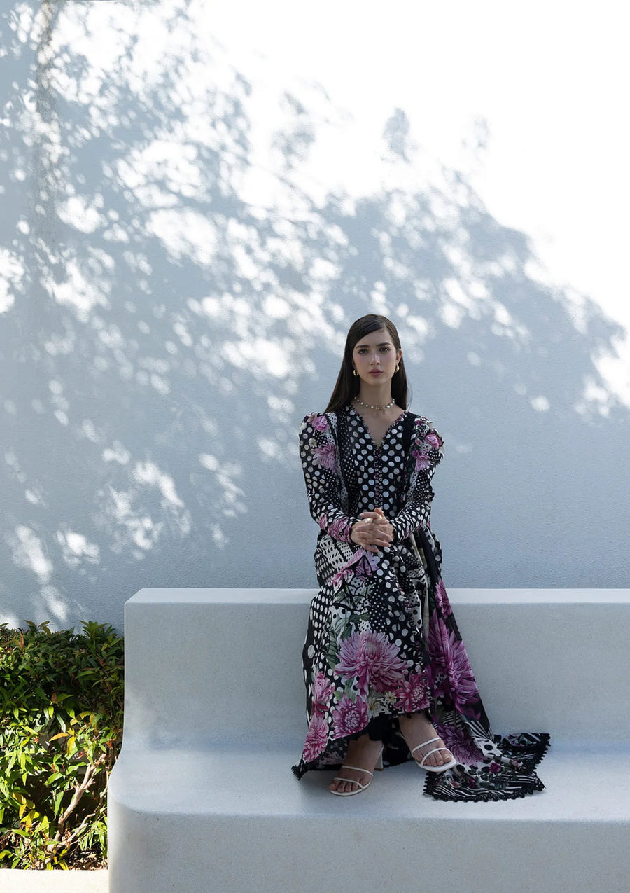 Elaf Premium Santorini Printed Lawn Unstitched 3Pc Suit EPN-1B POIS & HER