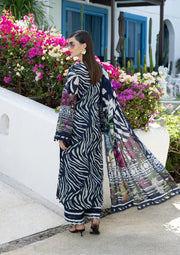 Elaf Premium Santorini Printed Lawn Unstitched 3Pc Suit EPN-3A STARRY NIGHT