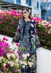 Elaf Premium Santorini Printed Lawn Unstitched 3Pc Suit EPN-3A STARRY NIGHT