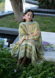 Elaf Premium Santorini Printed Lawn Unstitched 3Pc Suit EPN-4A AVOCADO