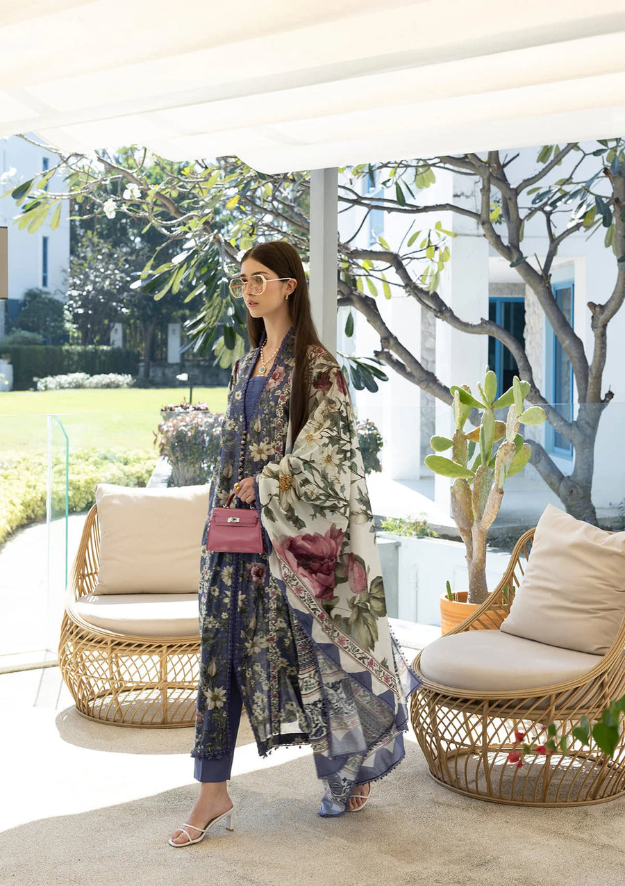 Elaf Premium Santorini Printed Lawn Unstitched 3Pc Suit EPN-6A BOO BERRY