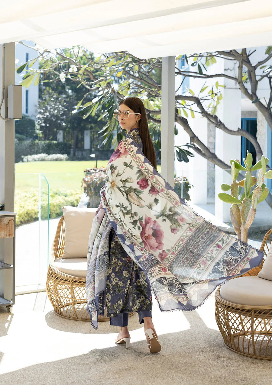 Elaf Premium Santorini Printed Lawn Unstitched 3Pc Suit EPN-6A BOO BERRY