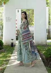 Elaf Premium Santorini Printed Lawn Unstitched 3Pc Suit EPN-6B OPALINE GARDEN