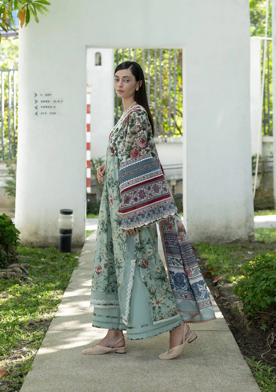 Elaf Premium Santorini Printed Lawn Unstitched 3Pc Suit EPN-6B OPALINE GARDEN
