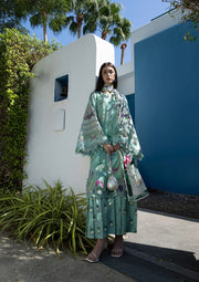 Elaf Premium Santorini Printed Lawn Unstitched 3Pc Suit EPN-7A TEAL ME