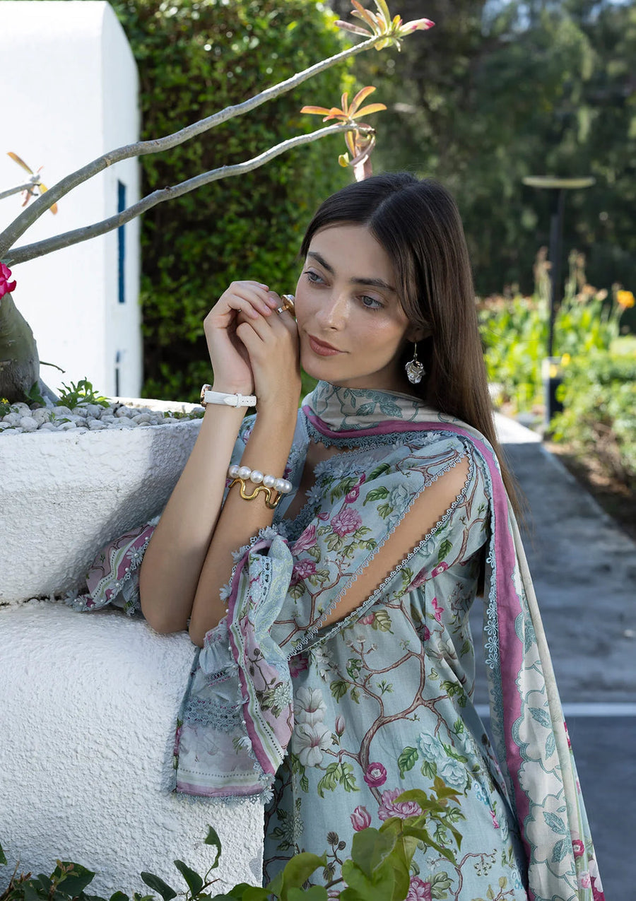 Elaf Premium Santorini Printed Lawn Unstitched 3Pc Suit EPN-8A EIRINI BLOOM