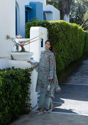 Elaf Premium Santorini Printed Lawn Unstitched 3Pc Suit EPN-8A EIRINI BLOOM
