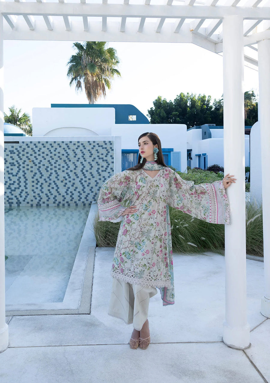 Elaf Premium Santorini Printed Lawn Unstitched 3Pc Suit EPN-8B FAIRYTALE