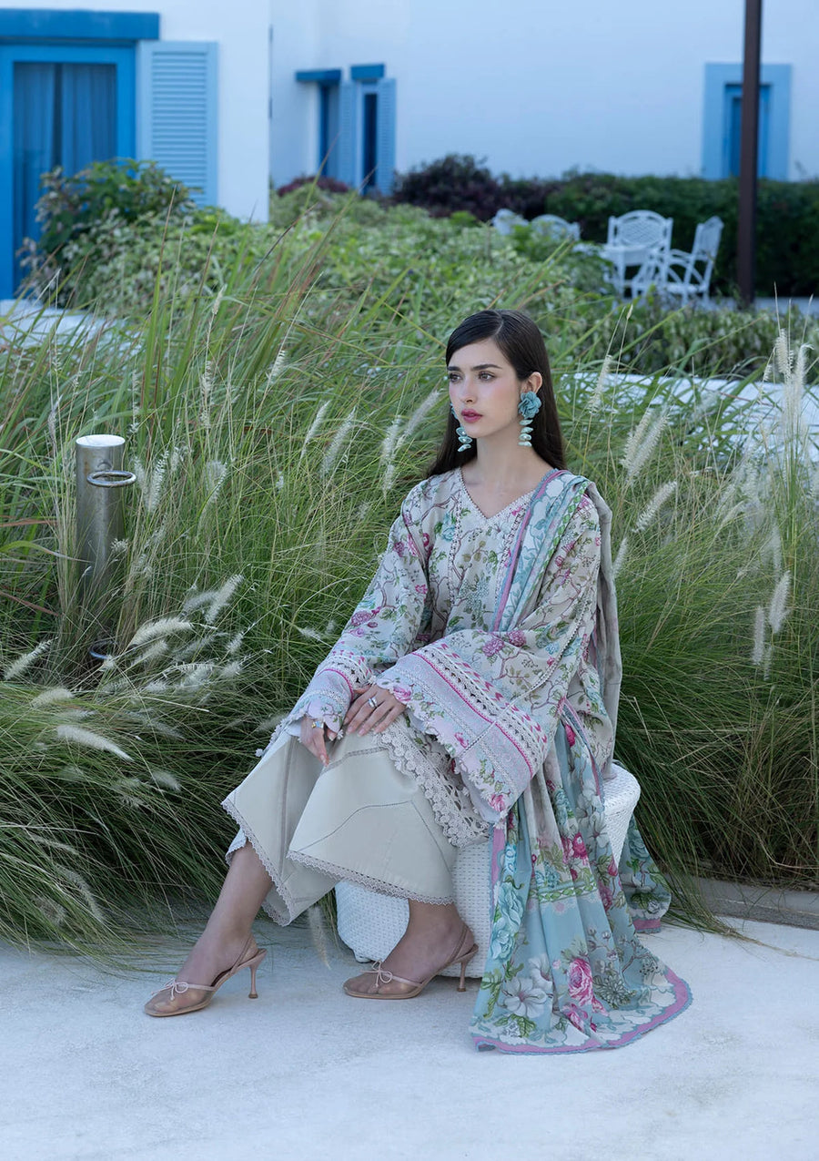 Elaf Premium Santorini Printed Lawn Unstitched 3Pc Suit EPN-8B FAIRYTALE