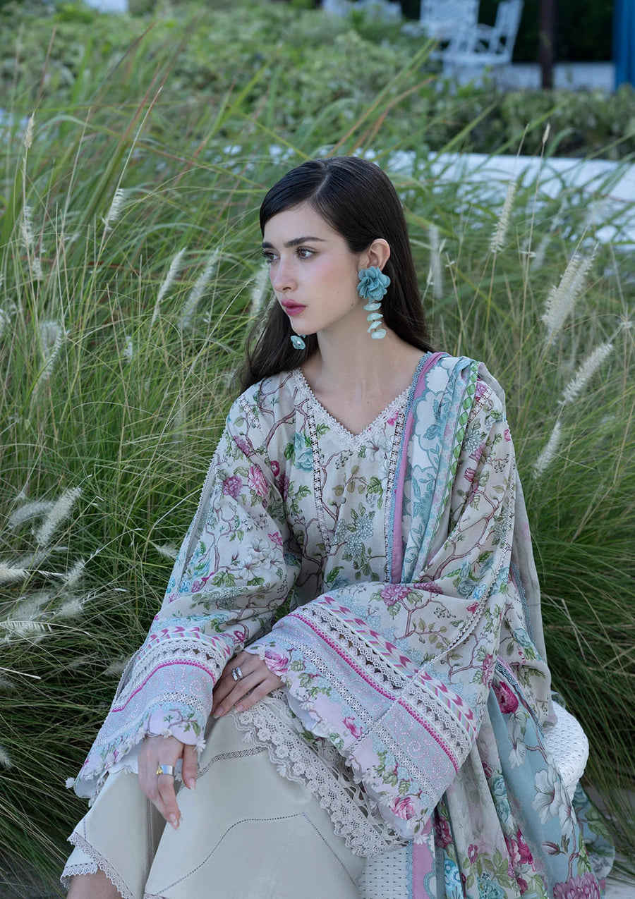 Elaf Premium Santorini Printed Lawn Unstitched 3Pc Suit EPN-8B FAIRYTALE