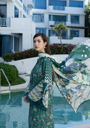 Elaf Premium Santorini Printed Lawn Unstitched 3Pc Suit EPN-9A PEACOCK