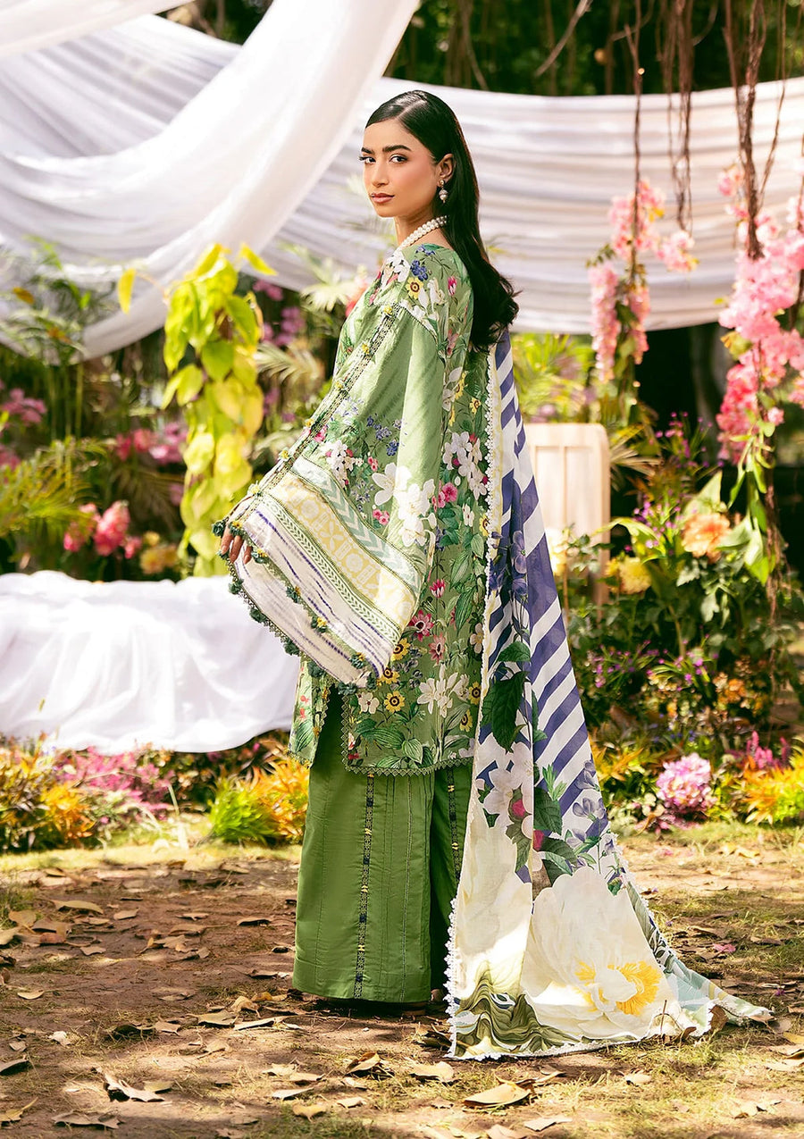 Elaf Prints Vol-02 Unstitched Printed Lawn 3Pc Suit EPS-1B GREEN EDEN