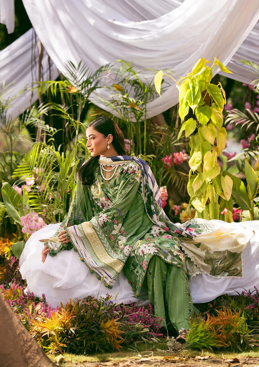 Elaf Prints Vol-02 Unstitched Printed Lawn 3Pc Suit EPS-1B GREEN EDEN