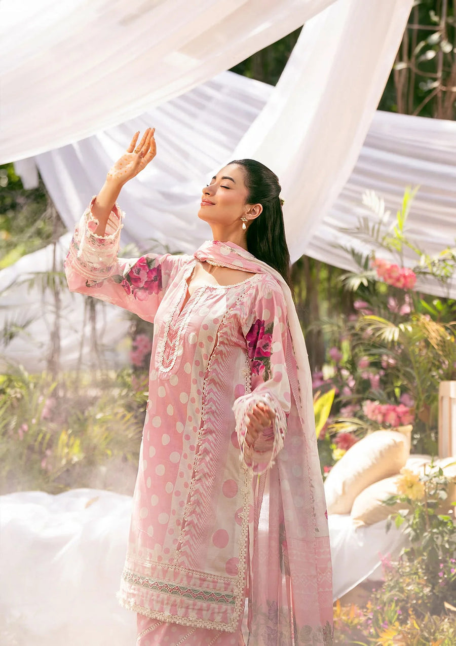 Elaf Prints Vol-02 Unstitched Printed Lawn 3Pc Suit EPS-2A ROSE DUSK