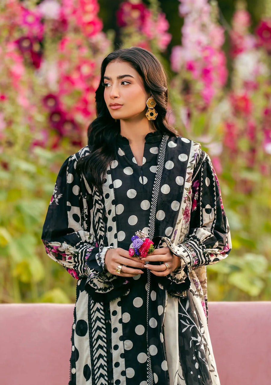 Elaf Prints Vol-02 Unstitched Printed Lawn 3Pc Suit EPS-2B MYSTIC NOIR