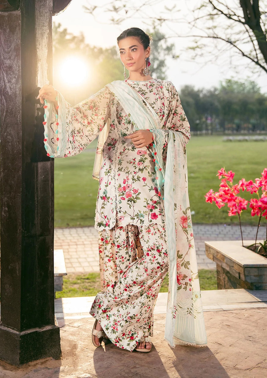 Elaf Prints Vol-02 Unstitched Printed Lawn 3Pc Suit EPS-3B DAY BLOOM