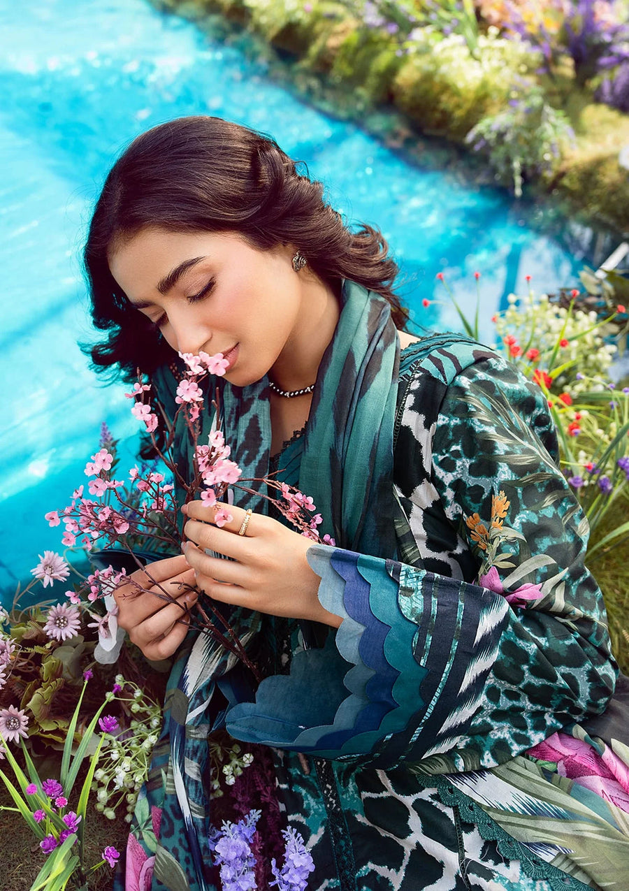 Elaf Prints Vol-02 Unstitched Printed Lawn 3Pc Suit EPS-4A SABLE LUXE