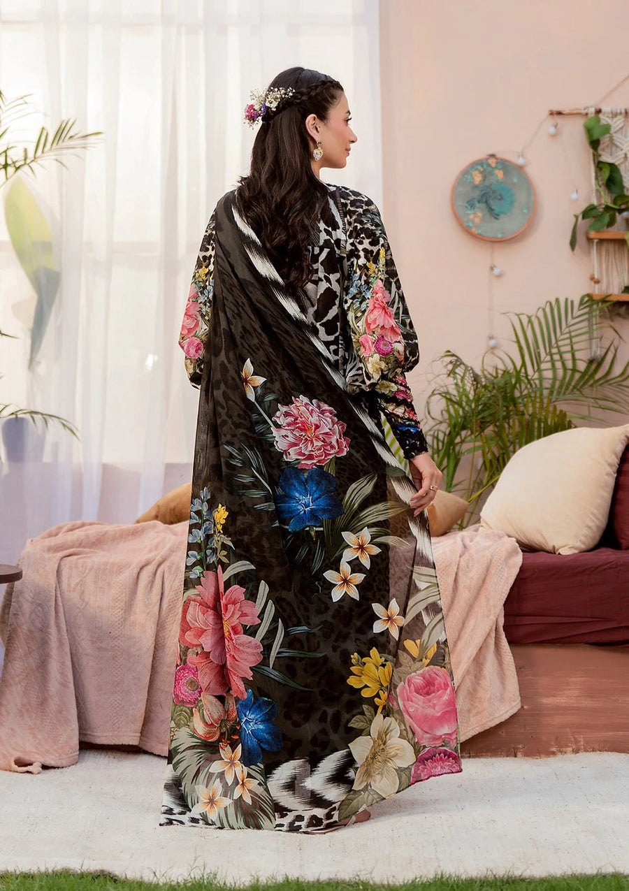 Elaf Prints Vol-02 Unstitched Printed Lawn 3Pc Suit EPS-4B NOIR ESSENCE