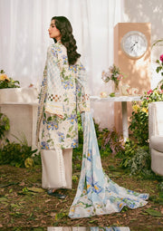 Elaf Prints Vol-02 Unstitched Printed Lawn 3Pc Suit EPS-6A IVORY PETALS
